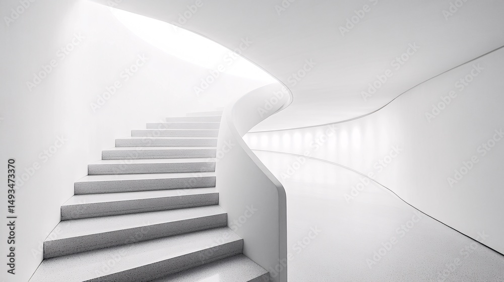Fototapeta premium white spiral staircase