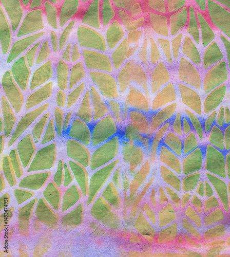 abstract acrylic texture with stencil elements