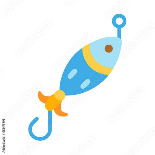 Stylized Fish Lure Illustration on Black Background