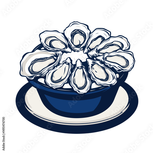 logo Seafood company with an oyster