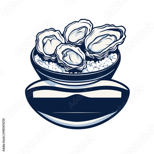 logo Seafood company with an oyster