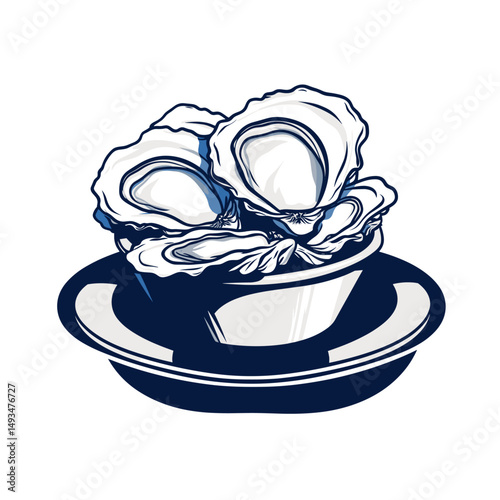 logo Seafood company with an oyster