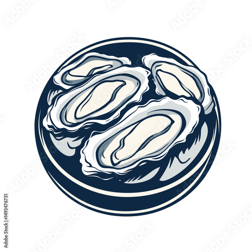 logo Seafood company with an oyster