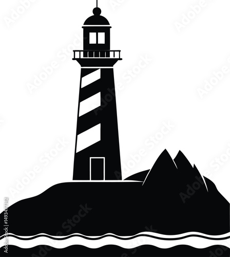 lighthouse on a white background