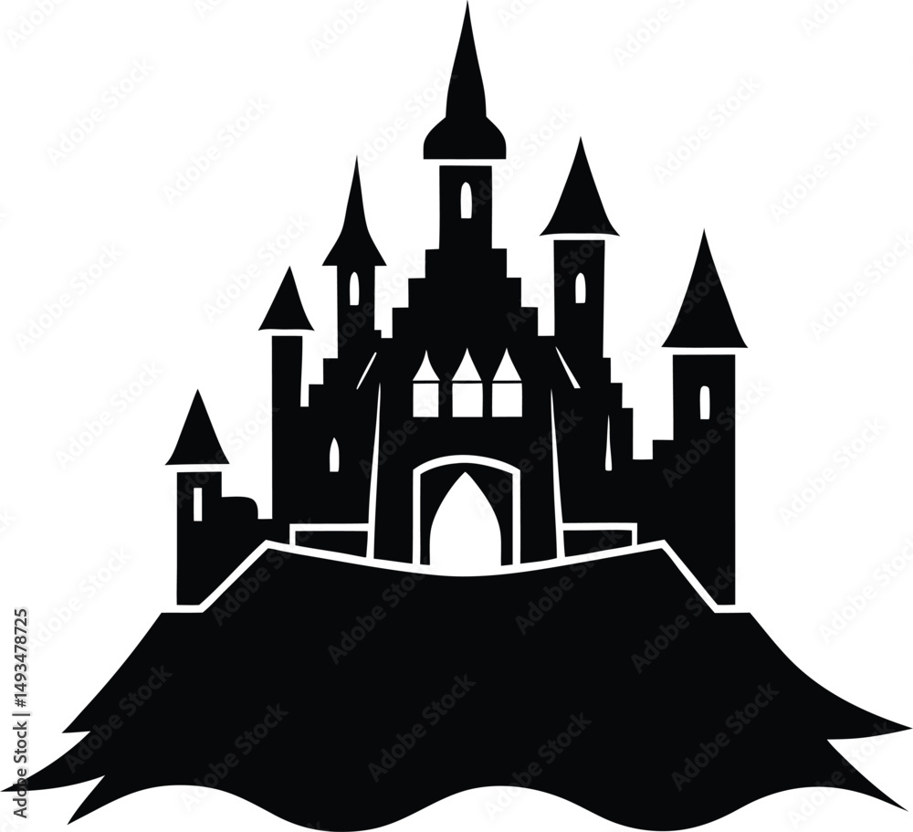 Obraz premium vector illustration of castle