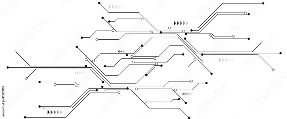 Obraz premium Vector technology background with crossed lines and dots. 
