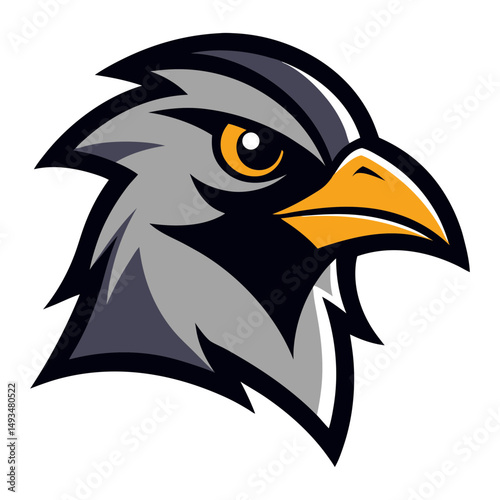 Cuckoo head mascot logo design vector