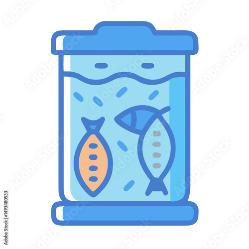 Cartoon fish in an aquarium water illustration
