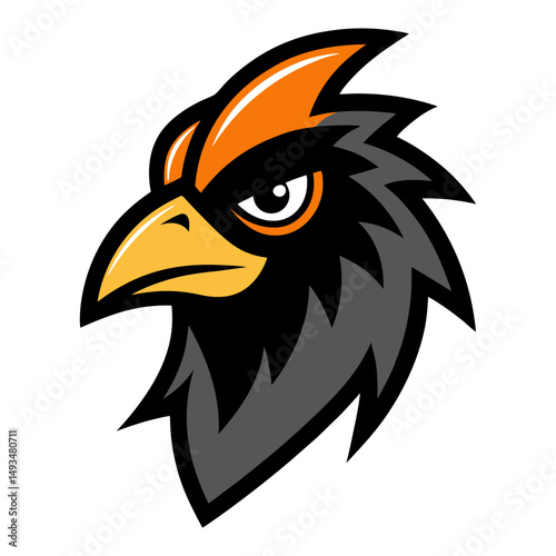 Cuckoo head mascot logo design vector