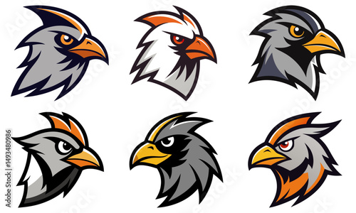 Cuckoo head mascot logo design vector