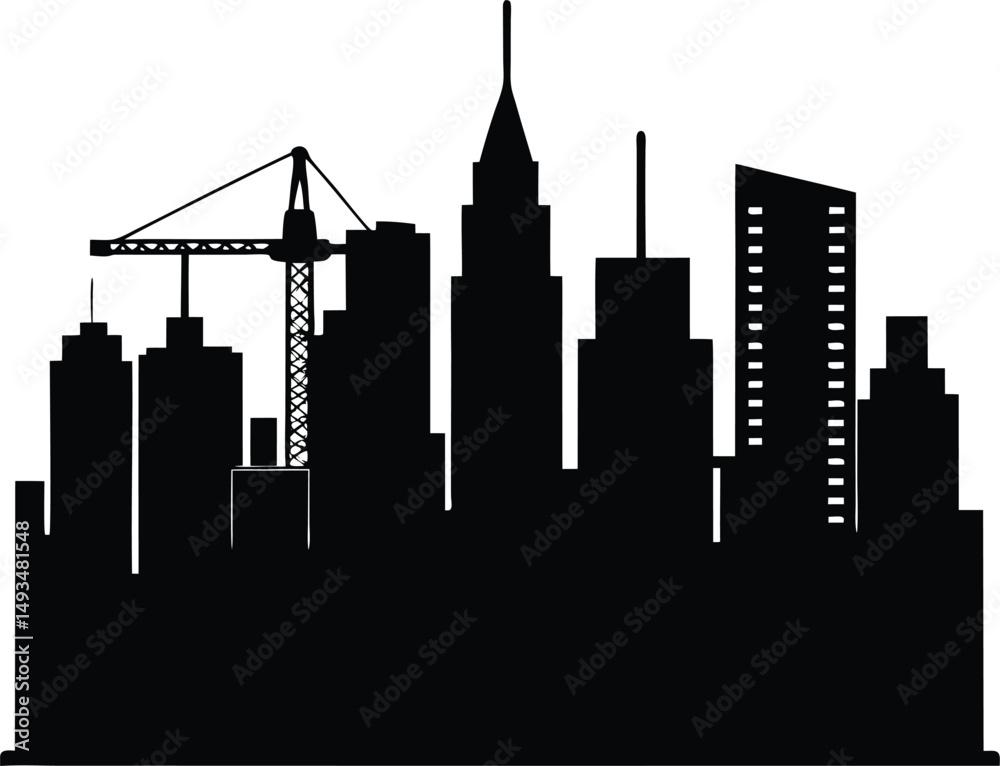 Obraz premium city skyline silhouette
