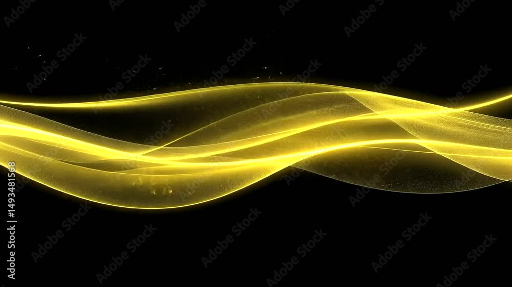 Golden wave on black