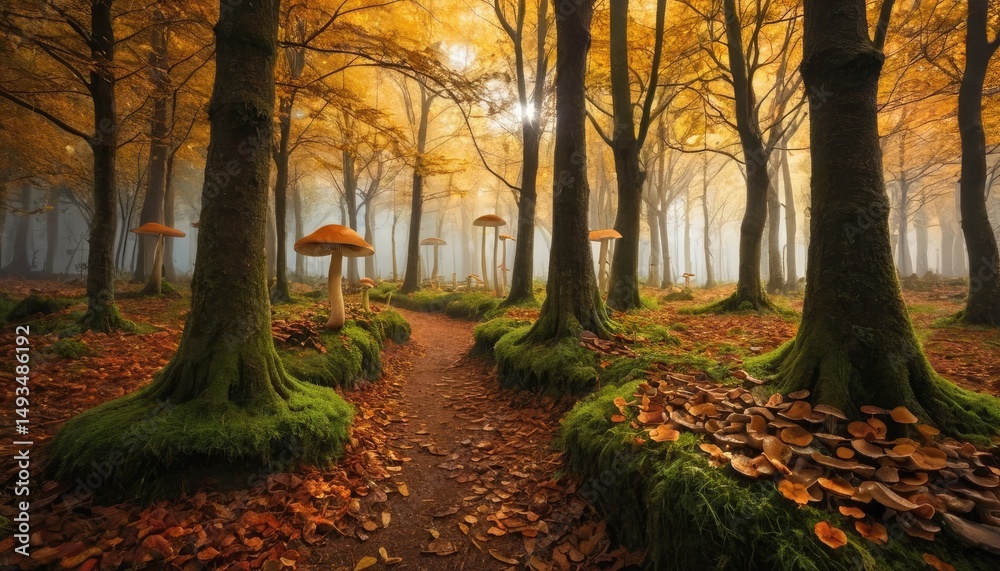 Fototapeta premium Enchanted Autumn Forest Path