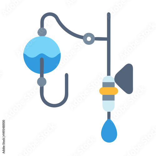 Schematic illustration of intravenous fluid infusion device