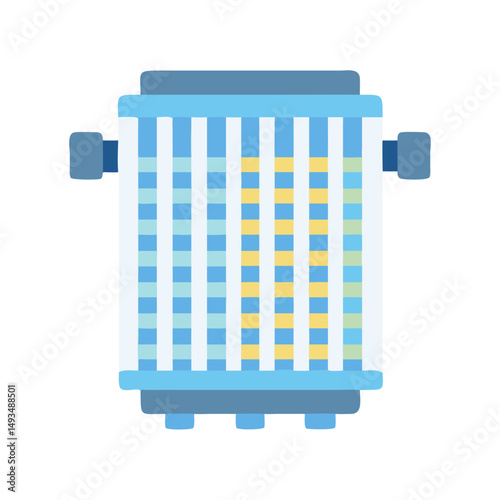 Blue and yellow radiator flat style illustration