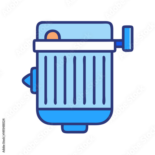 Stylized icon of modern electric motor on black