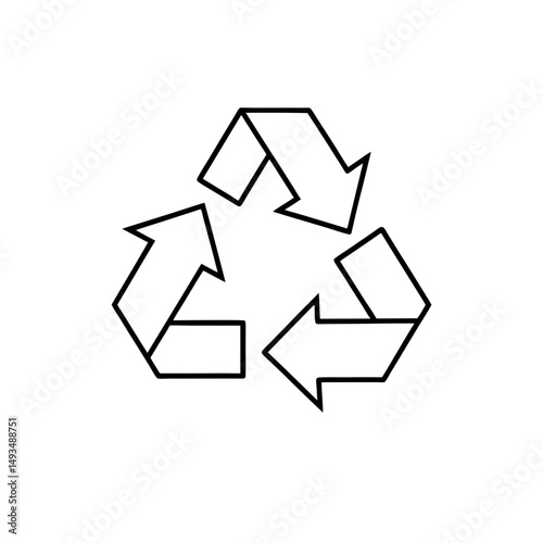 Recycle Vector Icon 3D Style