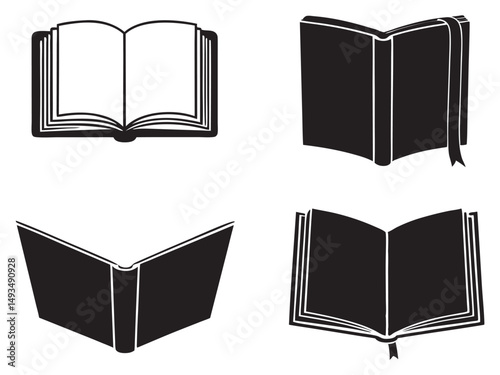 Book set icon, Book silhouette vector illustration.on white background
