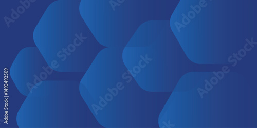 Modern abstract blue background with glowing geometric lines. Blue gradient hexagon shape design. Futuristic technology concept.