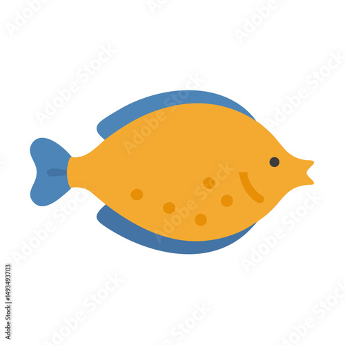 Stylized Flat Graphic of A Sole Fish
