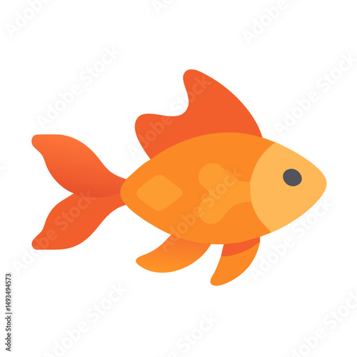Stylized goldfish illustration on plain black background