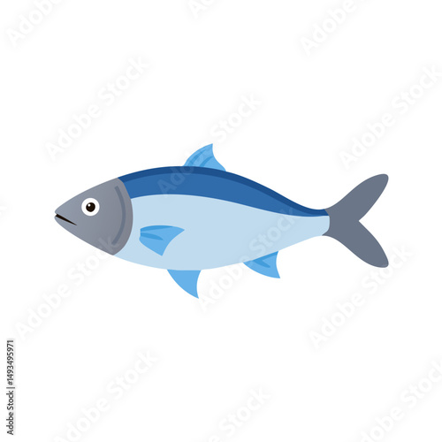 Stylized cartoon fish illustration against black background