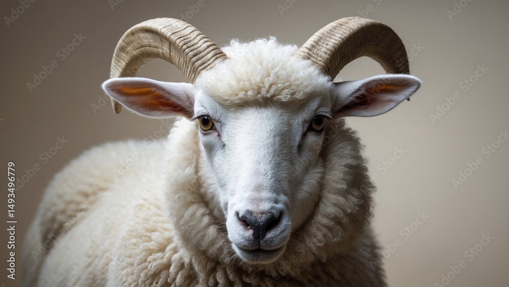 Fototapeta premium Head of a sheep that is white