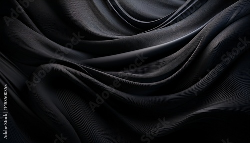 dark abstract background with 3d fabric texture wave