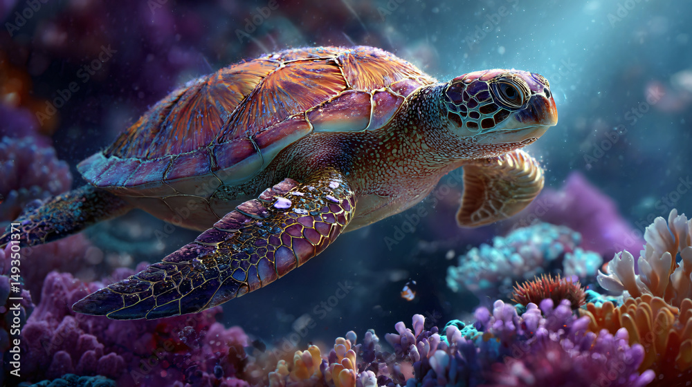 Fototapeta premium vibrant underwater world close-up