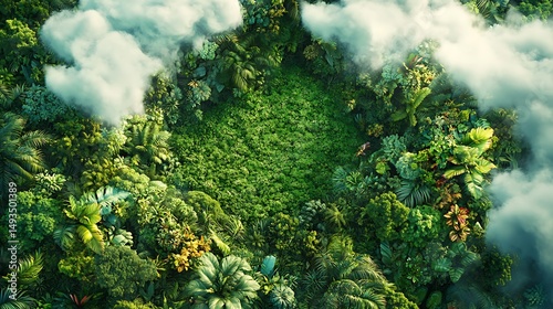 clouds over the forest