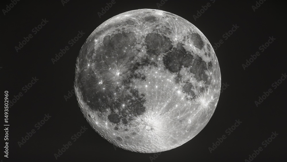Naklejka premium A full moon is present.