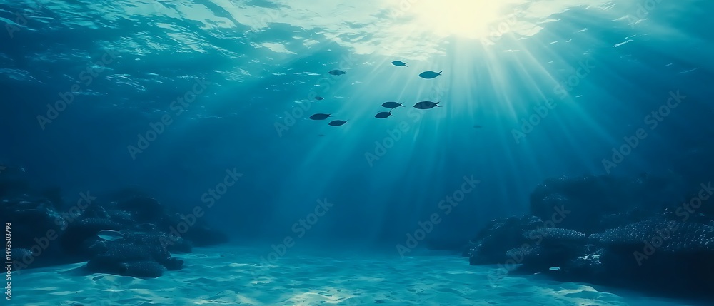 Obraz premium Sunlight Through Ocean Water