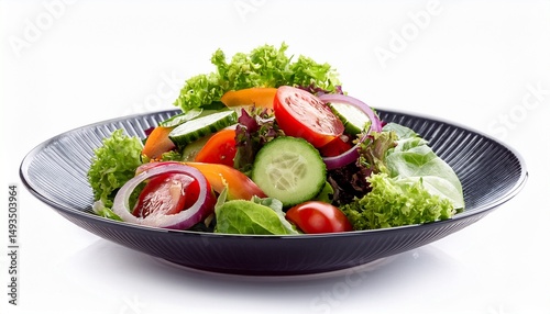 fresh vegetable salad isolated on white background