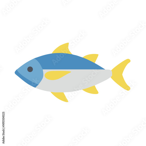 Flat style illustration of an isolated blue fish