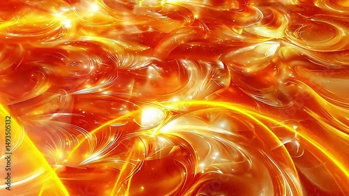 Abstract vibrant swirl pattern with fiery tones and glowing light effects creating a dynamic visual impact