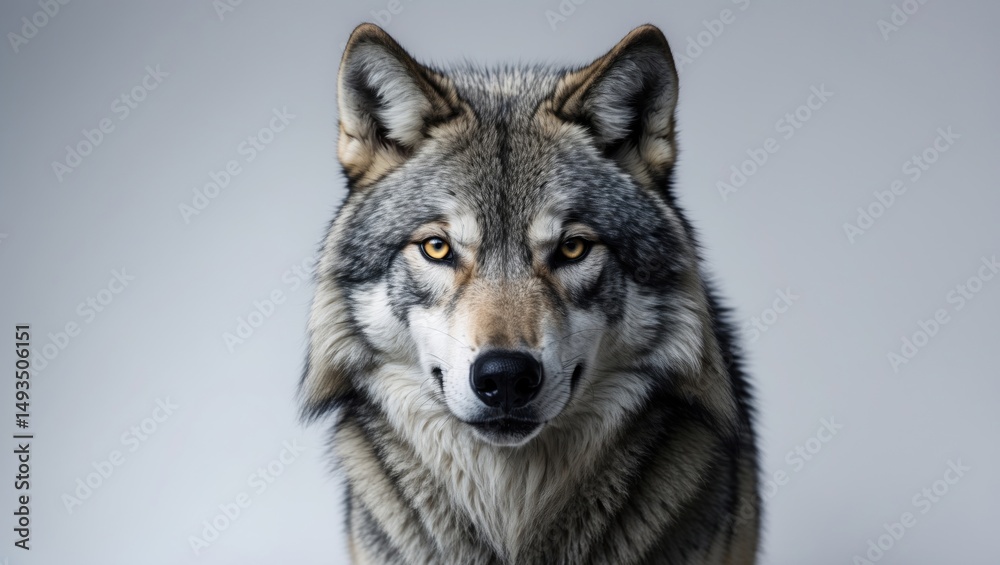 Obraz premium Wolves positioned on a plain white background