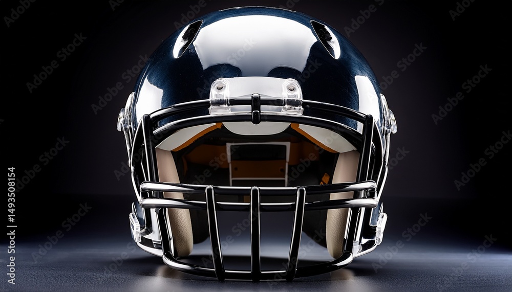 a high resolution photograph of a modern football helmet with a visor detailed and sleek front facing view a high resolution photograph of a modern football helmet with a visor detailed and sleek front facing view