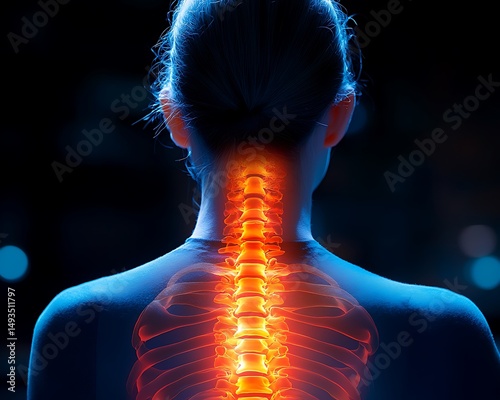 Woman's spine highlighted