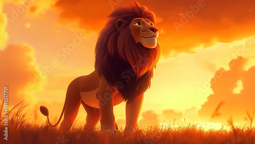 Sunset Majesty Lion