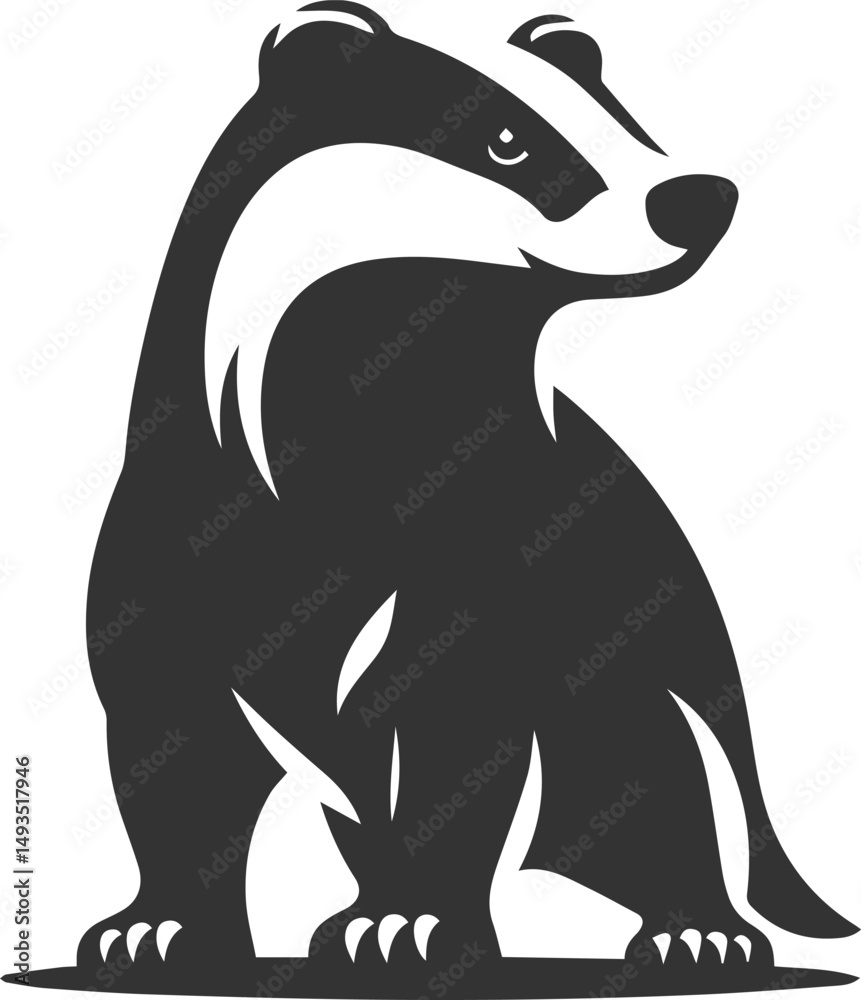 Obraz premium Vector animal drawing silhouette of a badger