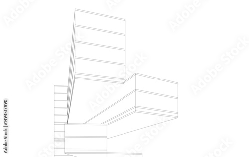 architecture building abstract vector illustration