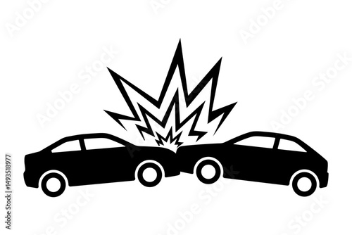 Two cars crashing icon symbol illustration