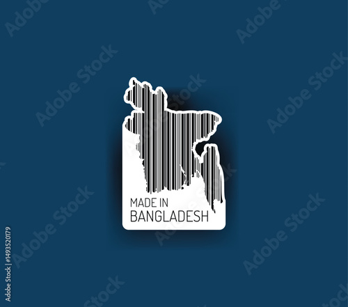 Discover fascinating sticker designs with barcodes in the shape of a map of Bangladesh. Enhance your projects with visual perfection. Buy now!