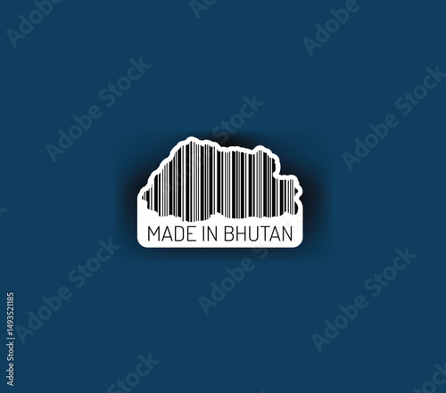 Discover fascinating sticker designs with barcodes in the shape of a map of Bhutan. Enhance your projects with visual perfection. Buy now!