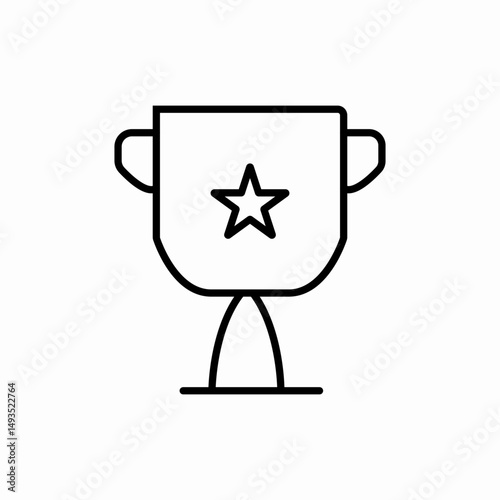Award trophy achievement star icon vector sign