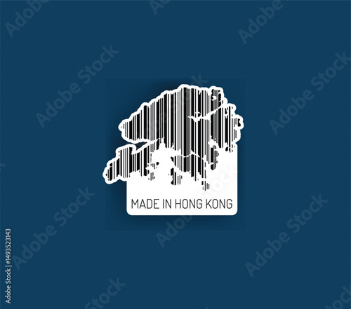 Discover fascinating sticker designs with barcodes in the shape of a map of Hong Kong. Enhance your projects with visual perfection. Buy now!