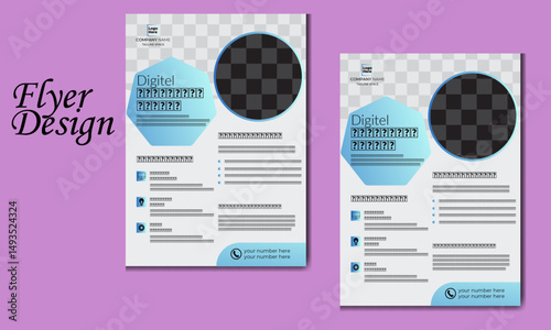 Corporate business flyer template design set with two color. marketing, business proposal, promotion, advertise, publication, cover page. new digital marketing flyer set.