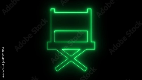 Glowing neon letter with futuristic light design on a black background 4k video