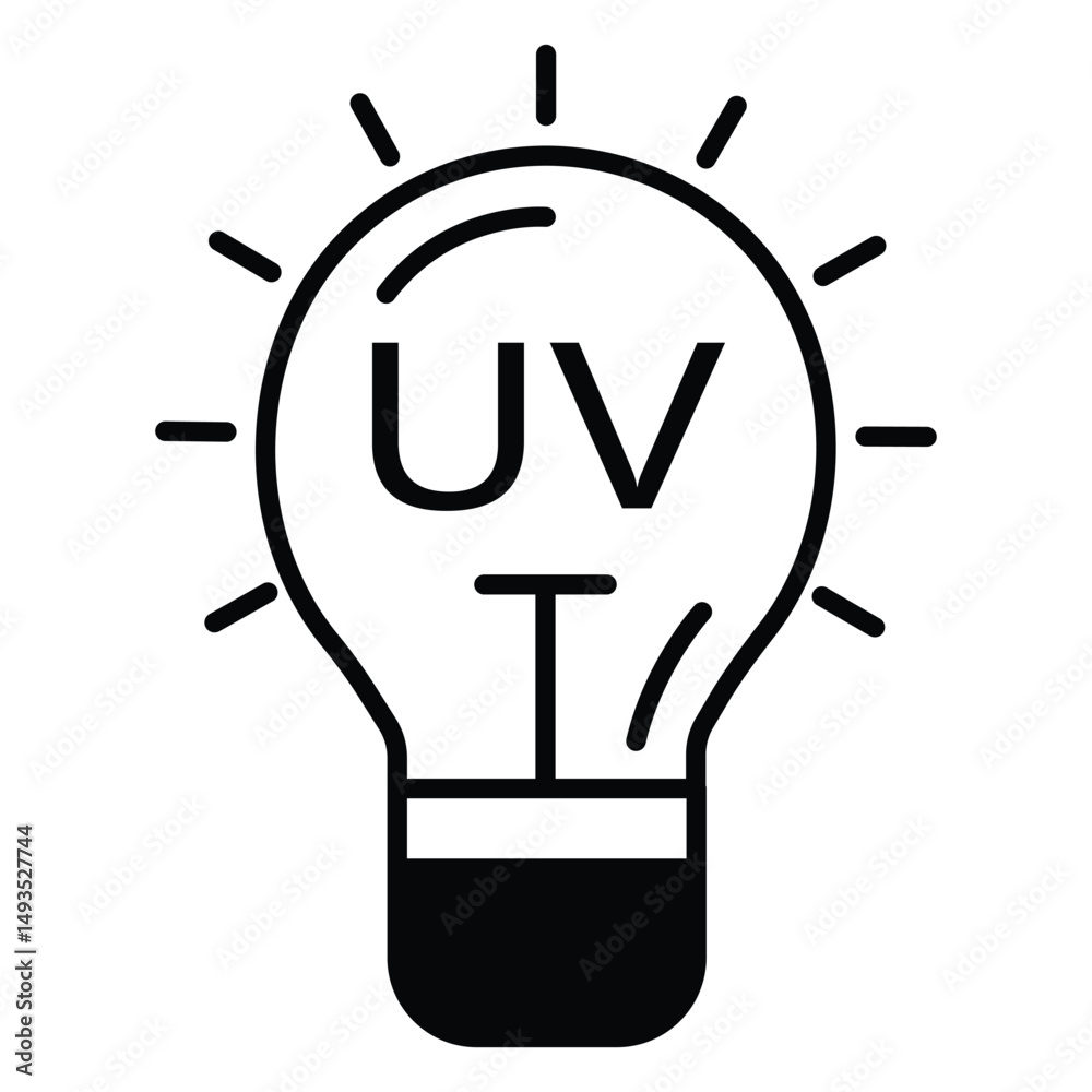 Fototapeta premium UV Light Vector Icon For Air Purification