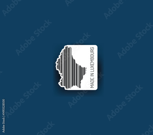 Discover fascinating sticker designs with barcodes in the shape of a map of Luxembourg. Enhance your projects with visual perfection. Buy now!